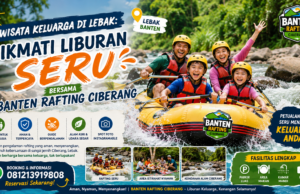 Liburan Sekolah Dekat Jakarta? Rasakan Serunya Rafting di Banten Rafting Ciberang! Sedang mencari destinasi liburan sekolah dekat Jakarta? Nikmati serunya rafting di Sungai Ciberang bersama Banten Rafting. Cocok untuk keluarga, sekolah, komunitas, dan perusahaan. Gambar dibuat ChatGPT.